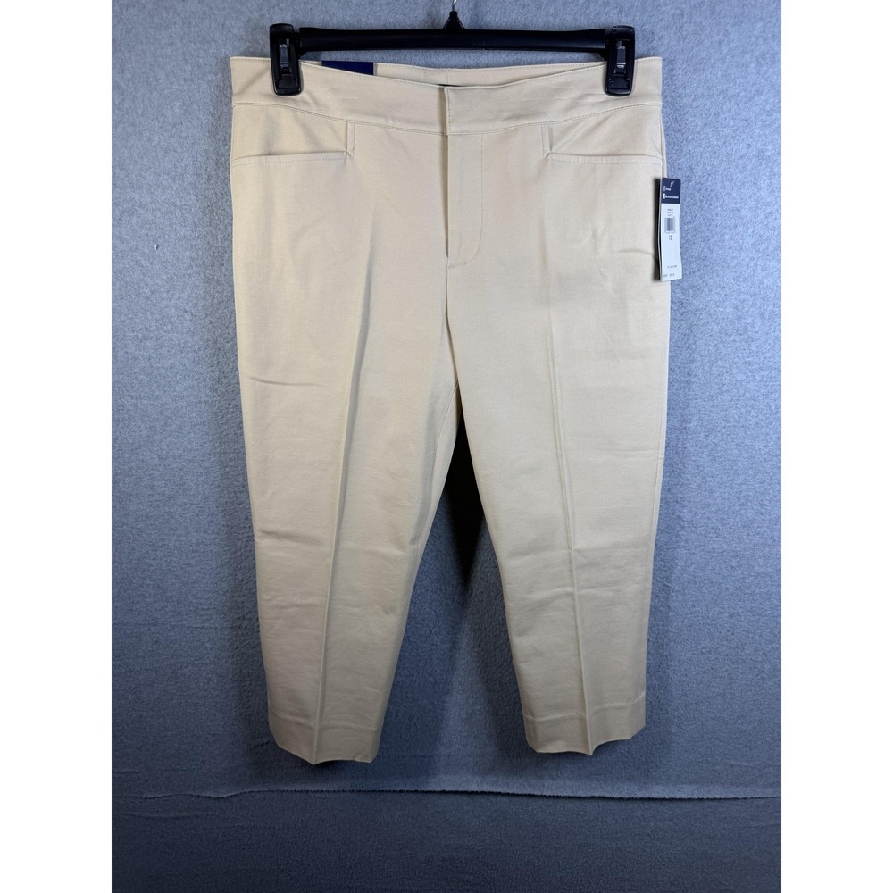 Chaps Everyday Capri Pants Womens‎ 10 Beige Slimming Stretch Twill Pull On Crop